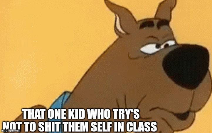 It's always that one student | THAT ONE KID WHO TRY'S NOT TO SHIT THEM SELF IN CLASS | image tagged in funny memes,scooby doo | made w/ Imgflip meme maker