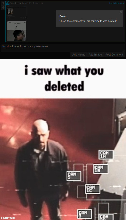 image tagged in i saw what you deleted | made w/ Imgflip meme maker