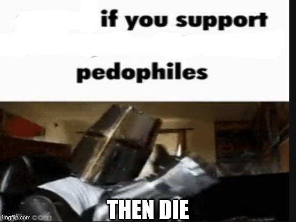 If you support pedophiles then die | THEN DIE | image tagged in repost if you support beating the shit out of pedophiles | made w/ Imgflip meme maker