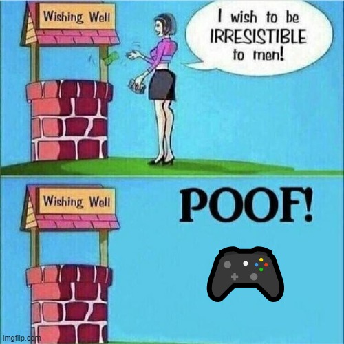 I wish to be irresistible to men | 🎮 | image tagged in i wish to be irresistible to men | made w/ Imgflip meme maker
