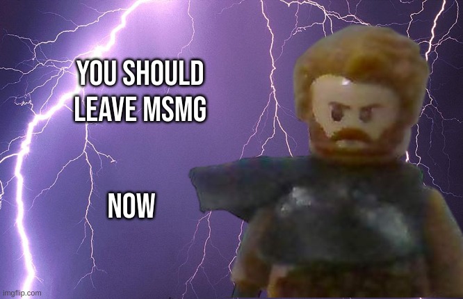 Commander Cross | YOU SHOULD LEAVE MSMG NOW | image tagged in commander cross | made w/ Imgflip meme maker