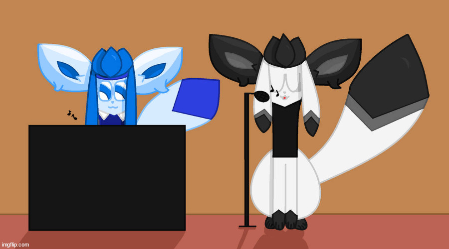 (Evil-ish note: the left one is a piano. Don't make the same mistake I did) | image tagged in glaveon mari and omori sylceon by pikmon | made w/ Imgflip meme maker