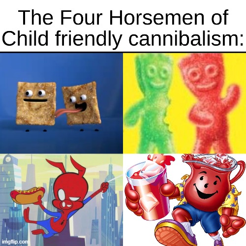 This was inspired by Iceu and his Cinnamon Toast Crunch Cannibalism memes | image tagged in they,are,eating,each,other | made w/ Imgflip meme maker