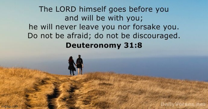 Deuteronomy 31:8 | image tagged in bible verse | made w/ Imgflip meme maker