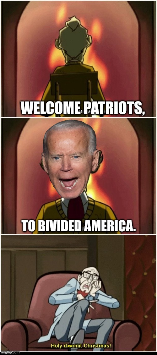 Divided America L 25/75 R | image tagged in venture bros,divided,america,joe biden | made w/ Imgflip meme maker