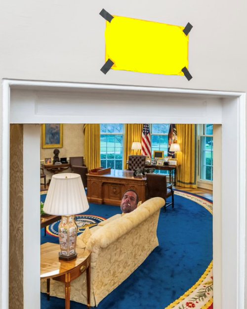 Hunter smokes in Oval Office Blank Meme Template