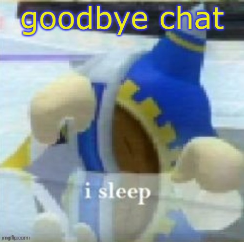 magolor i sleep | goodbye chat | image tagged in magolor i sleep | made w/ Imgflip meme maker