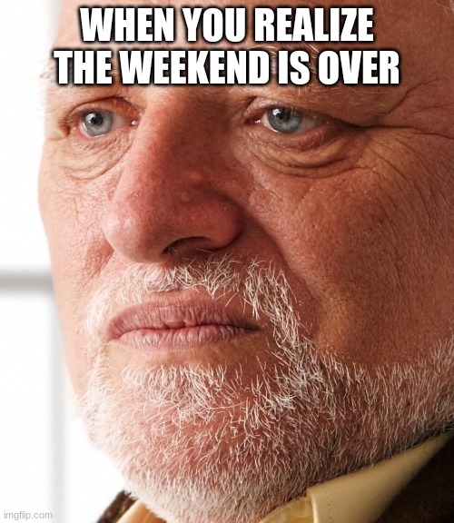 Why am I juicing these memes so hard | WHEN YOU REALIZE THE WEEKEND IS OVER | image tagged in dissapointment,weekend,mondays | made w/ Imgflip meme maker