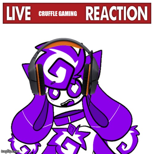 Void Version of Crystal Gaming (AKA KittyDog Gaming) | CRUFFLE GAMING | image tagged in live x reaction,cruffle standing,kittydog | made w/ Imgflip meme maker