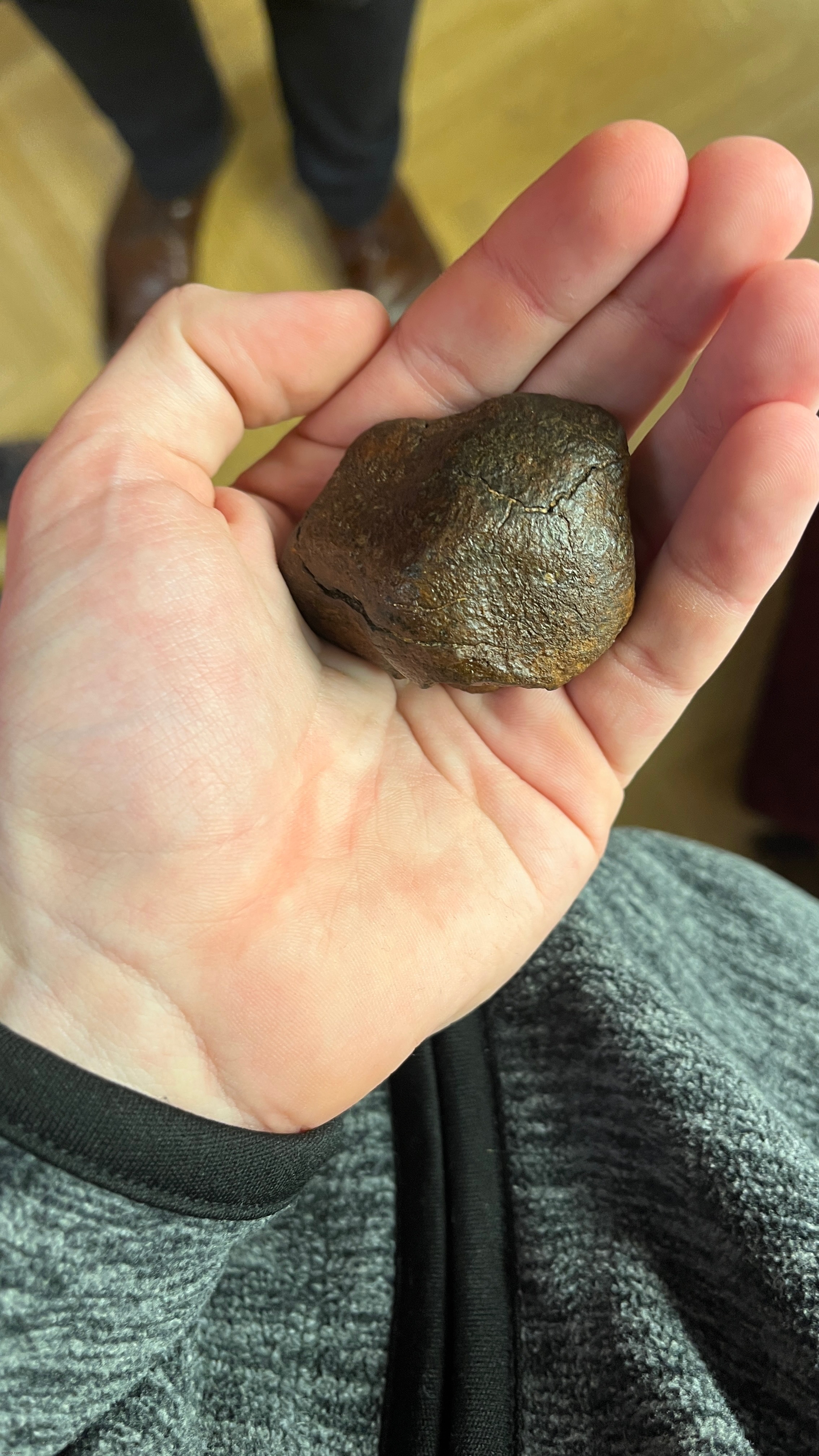 me holding a real meteorite #2: petrolpowered bunglejoo | image tagged in share your own photos,meteorite,meteor,rock,hand | made w/ Imgflip meme maker