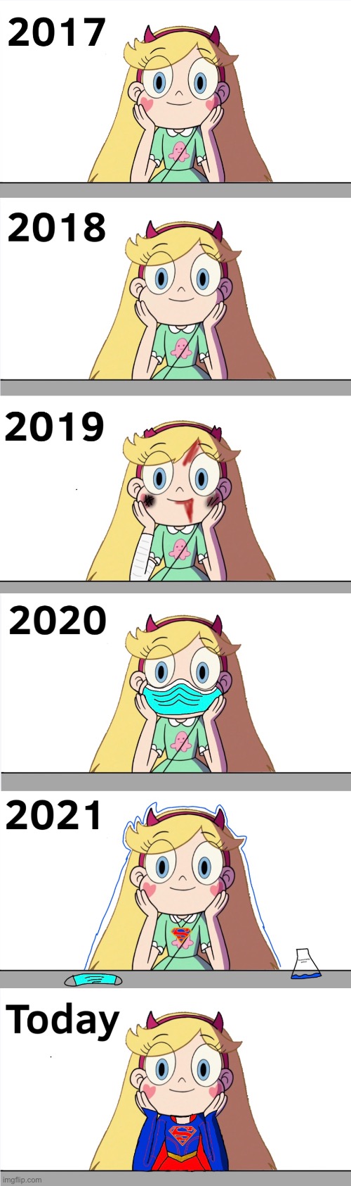 Star Butterfly over the Years (2017-Today) | image tagged in star butterfly,star vs the forces of evil,memes,funny | made w/ Imgflip meme maker