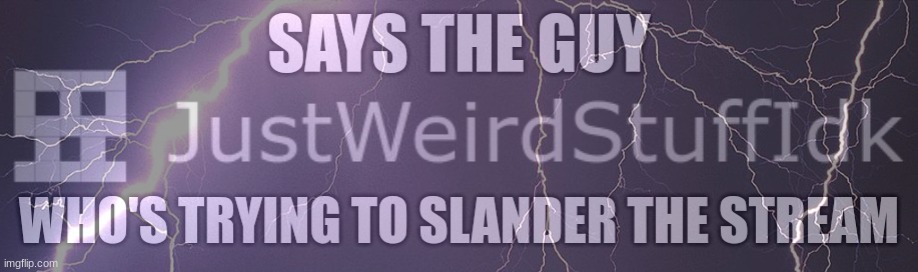 Says the guy trying to slander the whole stream (prt. 2) | image tagged in says the guy trying to slander the whole stream prt 2 | made w/ Imgflip meme maker