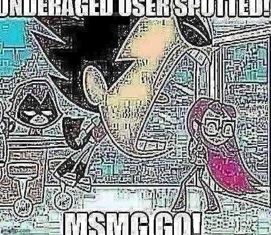 Underaged user spotted! MSMG Go! | image tagged in underaged user spotted msmg go | made w/ Imgflip meme maker