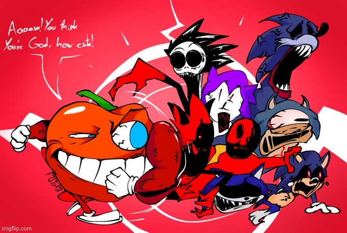 Pepperman VS All The Sonic.exe Universe | image tagged in funny,memes,pizza,pepper | made w/ Imgflip meme maker