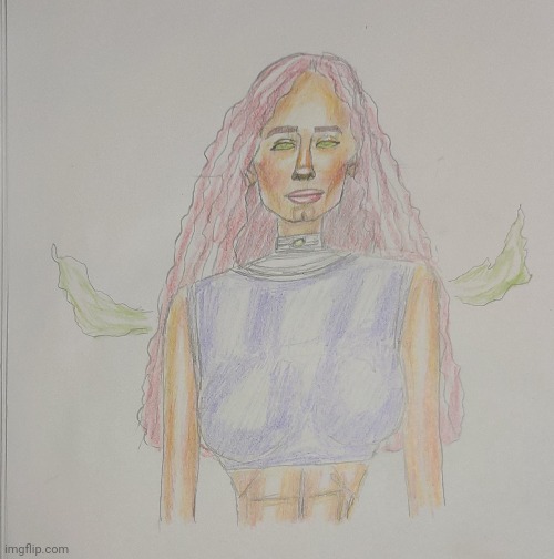 Starfire | image tagged in crush,superhero,art,color,coloredpencils,drawings | made w/ Imgflip meme maker