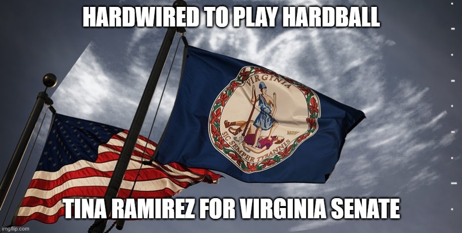 HARDWIRED TO PLAY HARDBALL; TINA RAMIREZ FOR VIRGINIA SENATE | made w/ Imgflip meme maker