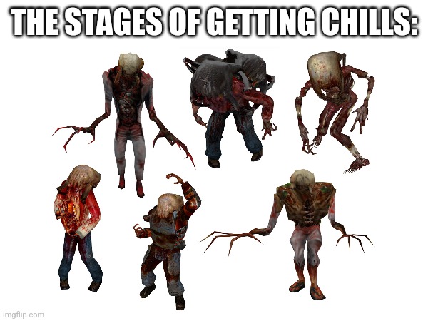 Chills | THE STAGES OF GETTING CHILLS: | image tagged in hl2 | made w/ Imgflip meme maker