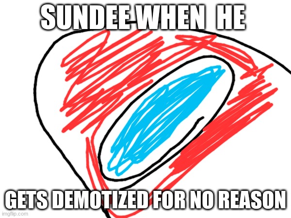 sussy baka | SUNDEE WHEN  HE; GETS DEMOTIZED FOR NO REASON | image tagged in among us,confused,unsettled tom | made w/ Imgflip meme maker