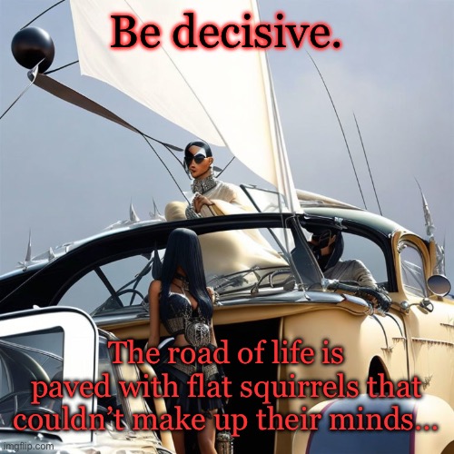 Be decisive. The road of life is paved with flat squirrels that couldn’t make up their minds… | made w/ Imgflip meme maker