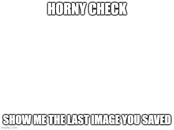 HORNY CHECK; SHOW ME THE LAST IMAGE YOU SAVED | made w/ Imgflip meme maker