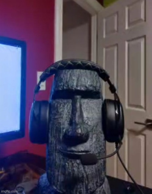 no context | image tagged in moai gaming,moai,no context | made w/ Imgflip meme maker