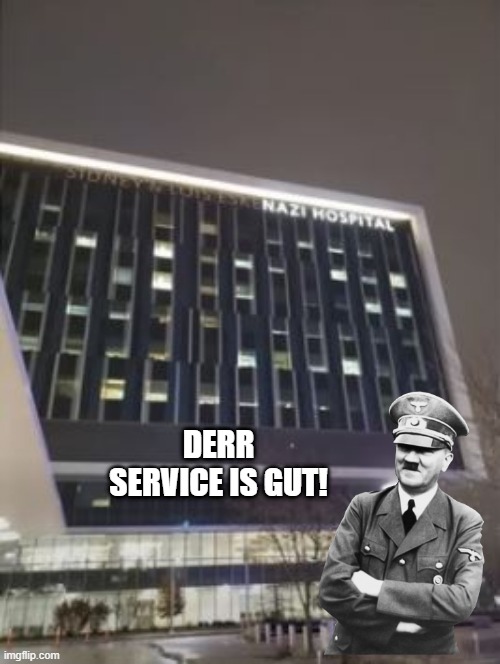 Lights Out | DERR SERVICE IS GUT! | image tagged in you had one job | made w/ Imgflip meme maker