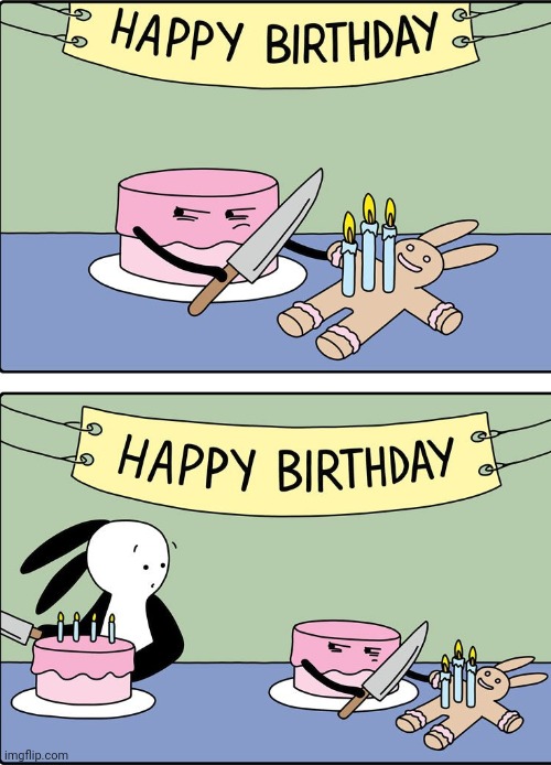 Cake with knife | image tagged in happy birthday,cake,candles,comics,comics/cartoons,knife | made w/ Imgflip meme maker