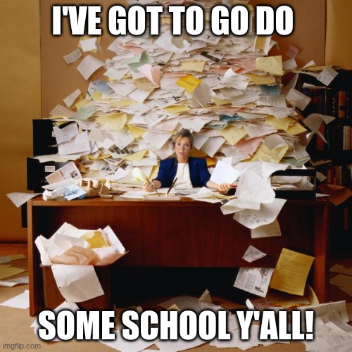 Busy | I'VE GOT TO GO DO; SOME SCHOOL Y'ALL! | image tagged in busy | made w/ Imgflip meme maker