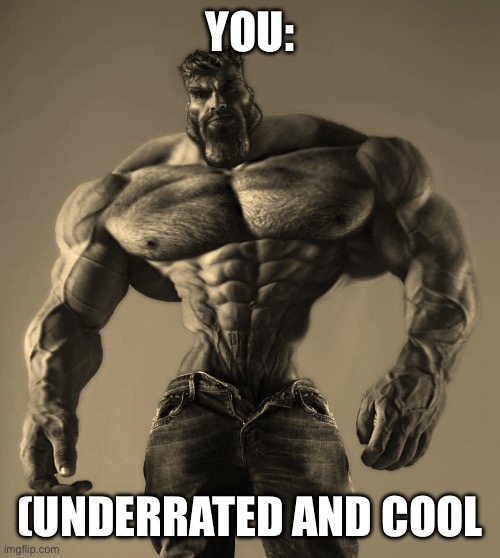 Giga | YOU:; (UNDERRATED AND COOL | image tagged in gigachad | made w/ Imgflip meme maker