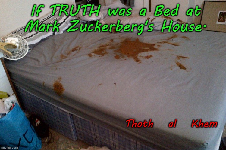 Facebook BS Censorship and chocolate | If TRUTH was a Bed at Mark Zuckerberg's House. Thoth   al   Khem | image tagged in facebook censorship,eff facebook,no 1st amendment | made w/ Imgflip meme maker