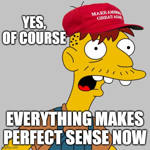 cletus | YES, OF COURSE EVERYTHING MAKES PERFECT SENSE NOW | image tagged in cletus | made w/ Imgflip meme maker