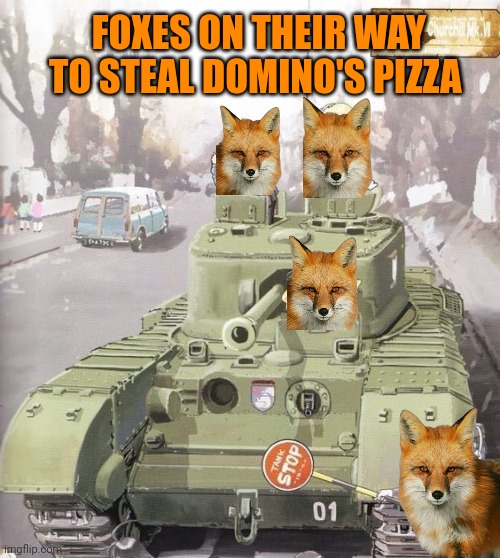 Important tank facts | FOXES ON THEIR WAY TO STEAL DOMINO'S PIZZA | image tagged in important,tank,facts | made w/ Imgflip meme maker
