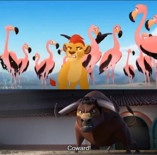 Kion was a coward | image tagged in garbage,coward | made w/ Imgflip meme maker