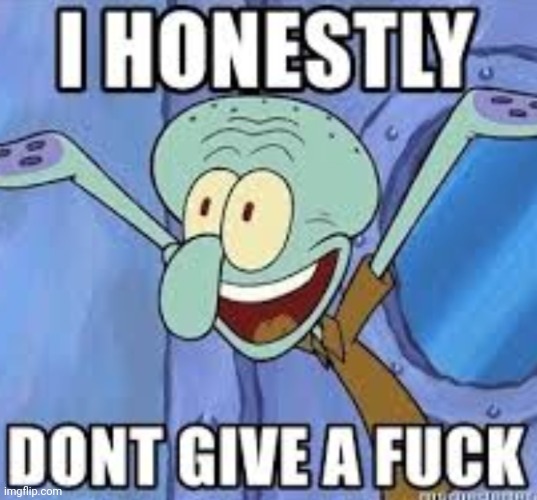 Squidward doesnt give a damn | image tagged in squidward doesnt give a damn | made w/ Imgflip meme maker