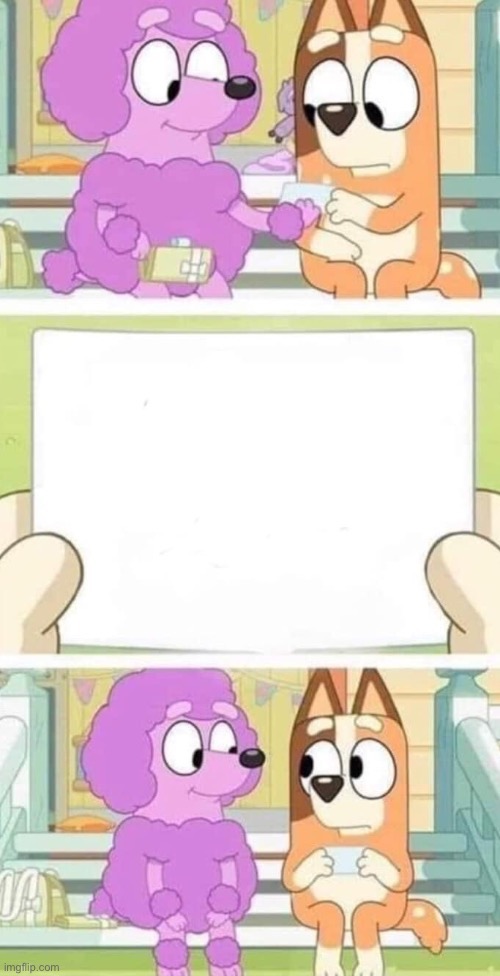 High Quality Bluey tell them off weird note Blank Meme Template