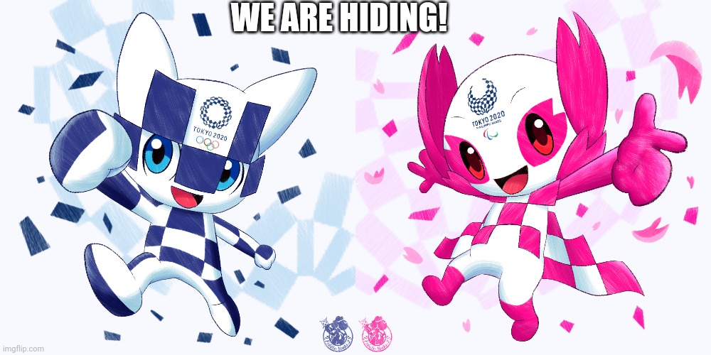 WE ARE HIDING! | image tagged in tokyo 2020 1 | made w/ Imgflip meme maker