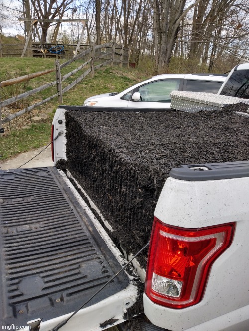 Perfectly square mulch in my uncle's truck | made w/ Imgflip meme maker