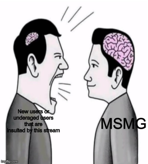 ha | New users or underaged users that are insulted by this stream; MSMG | made w/ Imgflip meme maker