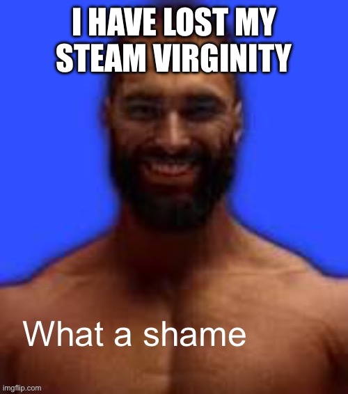 I HAVE LOST MY
STEAM VIRGINITY | image tagged in what a shame | made w/ Imgflip meme maker