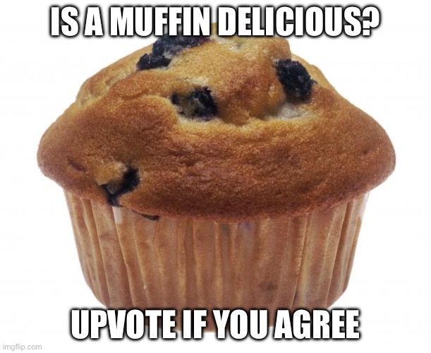 Popular Opinion Muffin | IS A MUFFIN DELICIOUS? UPVOTE IF YOU AGREE | image tagged in popular opinion muffin,jk,don't have to upvote | made w/ Imgflip meme maker