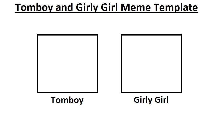 High Quality Tomboy and Girly Girl Meme Blank Meme Template