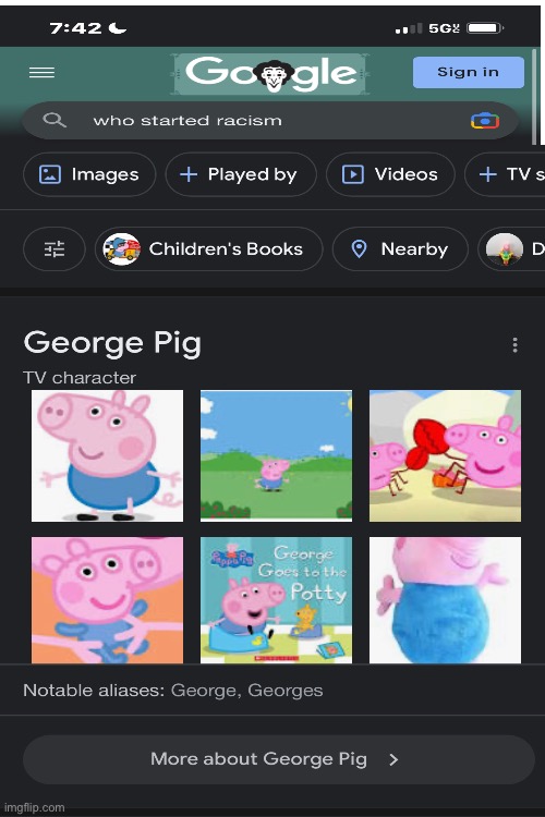 image tagged in peppa pig,not now george pig,why,funny memes | made w/ Imgflip meme maker