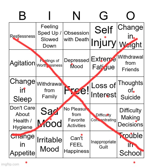 depression bingo 1 | image tagged in depression bingo 1 | made w/ Imgflip meme maker