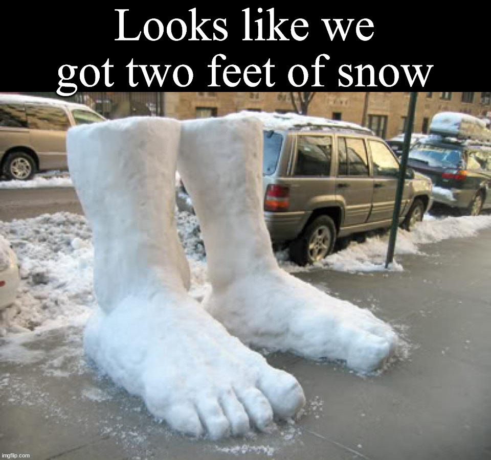 Looks like we got two feet of snow | made w/ Imgflip meme maker