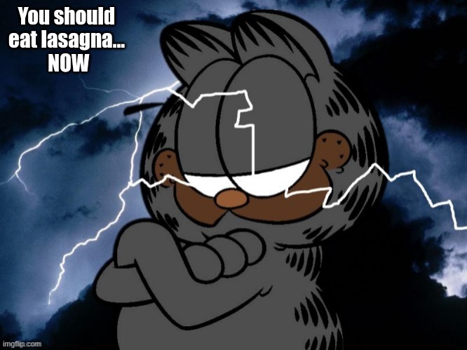 funny lightning cat | You should eat lasagna...
 NOW | image tagged in funny lightning cat | made w/ Imgflip meme maker
