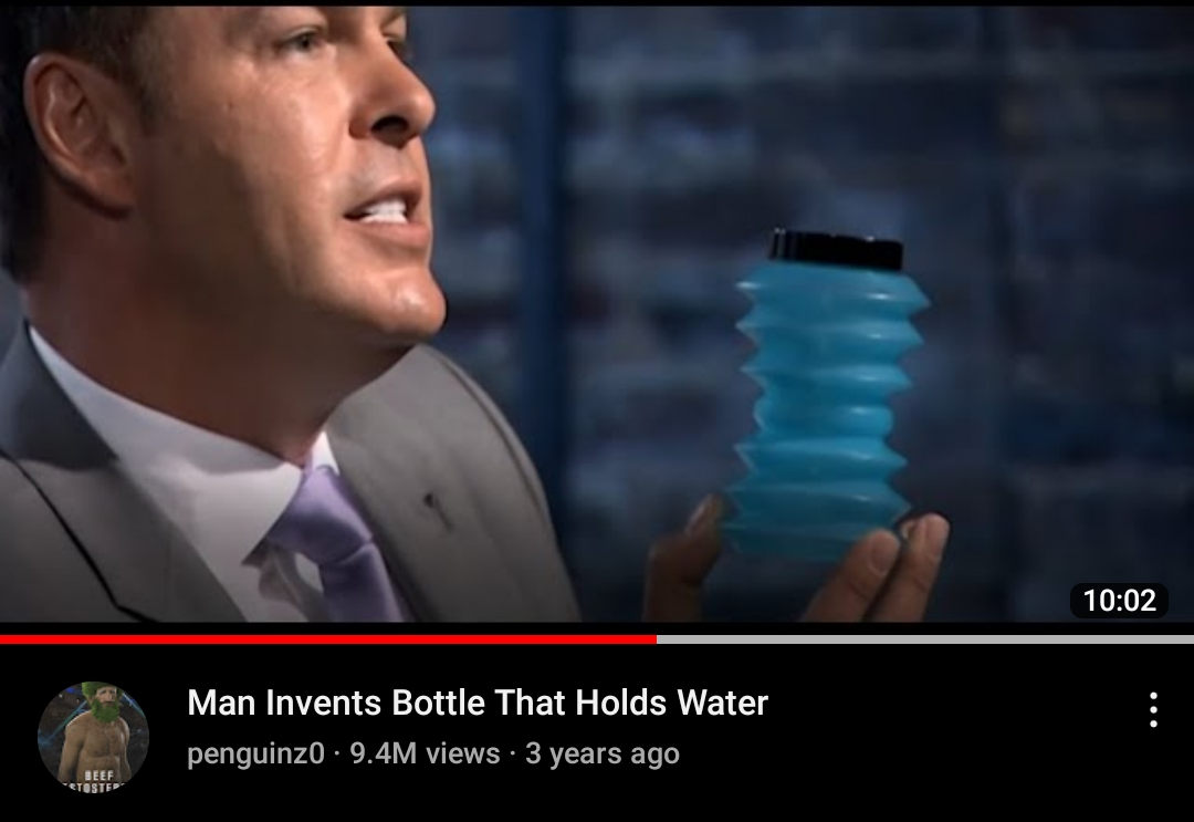 High Quality Man invents bottle that holds water Blank Meme Template