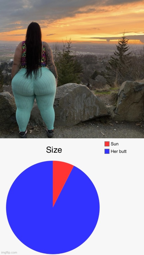 Comparing sizes | image tagged in bbw,big booty | made w/ Imgflip meme maker