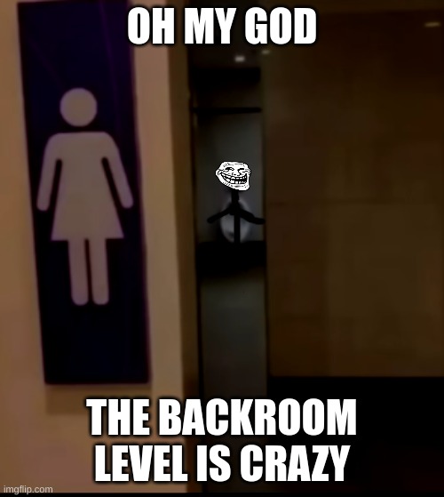 this is crazy man |  OH MY GOD; THE BACKROOM LEVEL IS CRAZY | image tagged in bathroom humor,troll | made w/ Imgflip meme maker