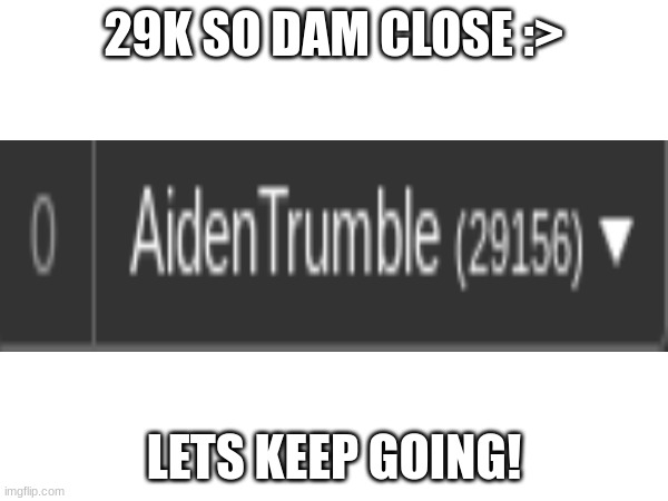 WE GOTTA KEEP GOING!!!! | 29K SO DAM CLOSE :>; LETS KEEP GOING! | image tagged in imgflip points | made w/ Imgflip meme maker