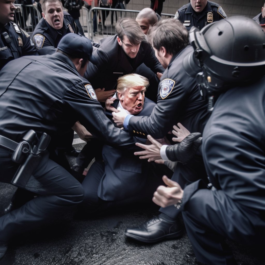 AI generated trump arrest Blank Meme Template